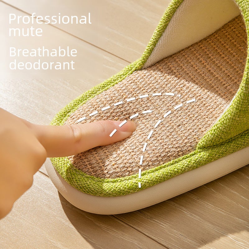 Linen Slippers for Women in Spring and Autumn, Sweat-Absorbent, Non-Slip, Indoor, Japanese Style, Breathable, Soft-Soled, Candy-Colored, Lightweight - Image 4