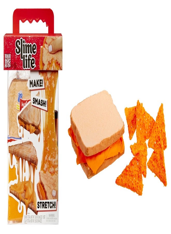 Slime Life Grilled Cheese with Chips DIY Slime Kit - Unboxing Ingredients to Make, Smash, and Stretch Your Food Slime, Ages 8+ - Image 1