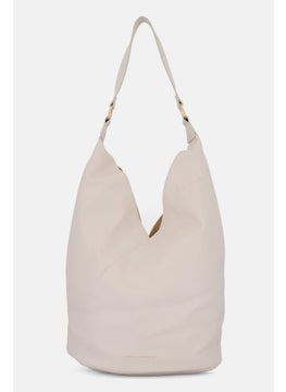 French Connection Women Brand Logo Shoulder Bag  40 L x 45 H x 19 W cm, Off White  - Image 1