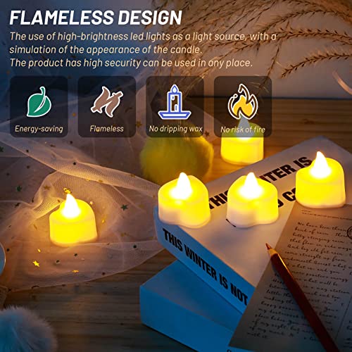 cridoz 2000 Pieces Artificial Rose Petals with 24 LED Tea Lights Candles, Romantic Decorations Special Night Set for Night, Valentine's Day, Wedding Anniversary or Table Décor, Warm White - Image 4