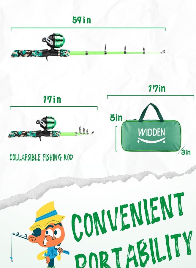 WIDDEN Kids Fishing Pole, Portable Telescopic Kids Fishing Poles for Boys and Girls, Fishing Rod and Reel Combo Kit with Tackle Box, and Fishing Net, Best Fishing Pole for Toddler Youth - Image 2
