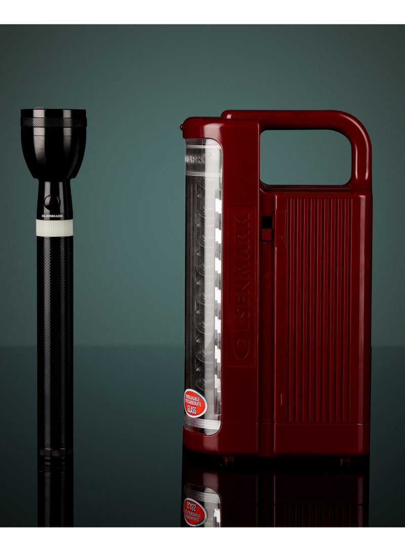 Olsenmark - Rechargeable LED Emergency Light With Flashlight Brown/Black - Image 1