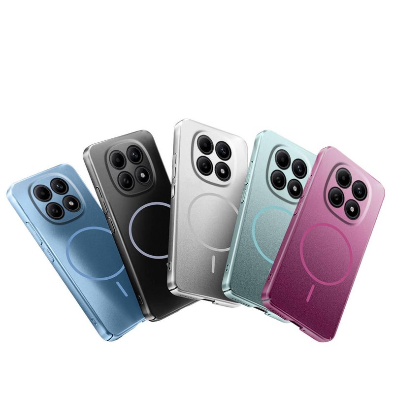 BB غطاء MagSafe بTPU لـ Redmi Note 14 Pro مع حماية من السقوط ومغناطيس قوي مع مقاوم للصدمات مع ملمس غير لامع باللون أسود مغناطيسي من مادة TPU باللون الأسود باللون الأحمر - Image 3