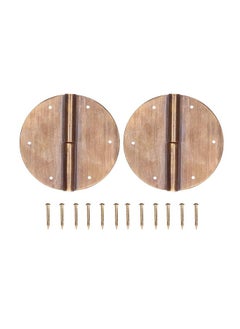 Thoraya 2Set Round Brass Hinges Chinese Antique Hinge Hardware Accessory for Furniture 6cm  - Image 1
