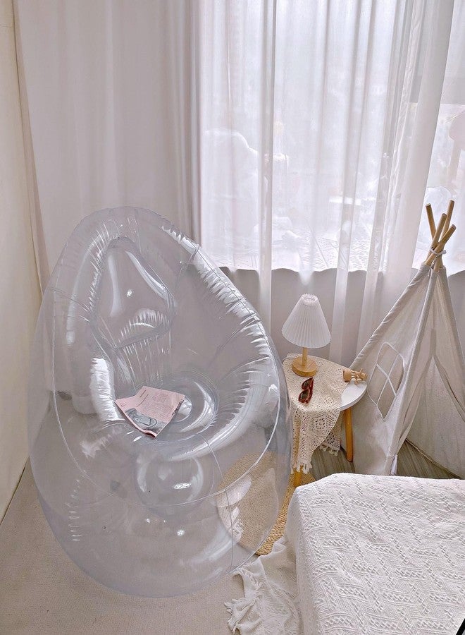 Baiao Inflatable Chair,Transparent Inflatable Couch Chair Sofa, Blow Up Couch Bean Bag Lazy Sofa Chair for Room,Funny Indoor/Outdoor Furniture - Image 4