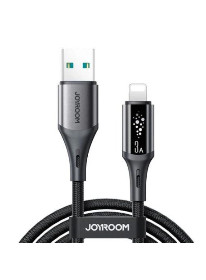 جوي روم كابل USB-A إلى Lightning لنقل البيانات والشحن S-A60، أسود