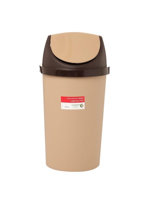 Garbage Bin Roma 45 Liter with Swing Lid, Plastic Tall Garbage Bin Outdoor and Indoor, Large Recycle Bin and Waste Basket for Home, Office, Garage, Patio, Restaurant (Beige) Visit the Superiors Store