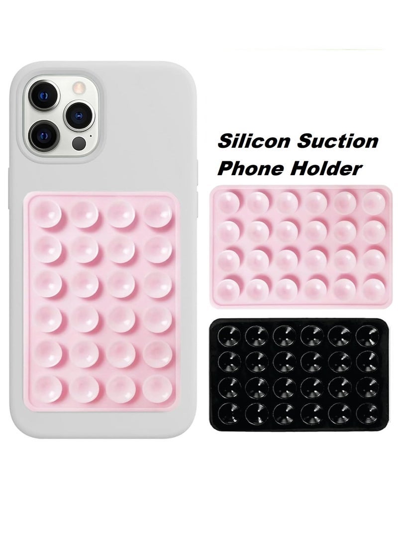 ELTRAZONE 【2 Pack】Silicone Suction Phone Case,Double Sided Suction Cup, Silicone Suction Adhesive Phone Case Suitable for Selfies and Videos Mirror Shower Holder,Hands-Free Accessory for Bathroom,Home, Kitchen and More - Image 1