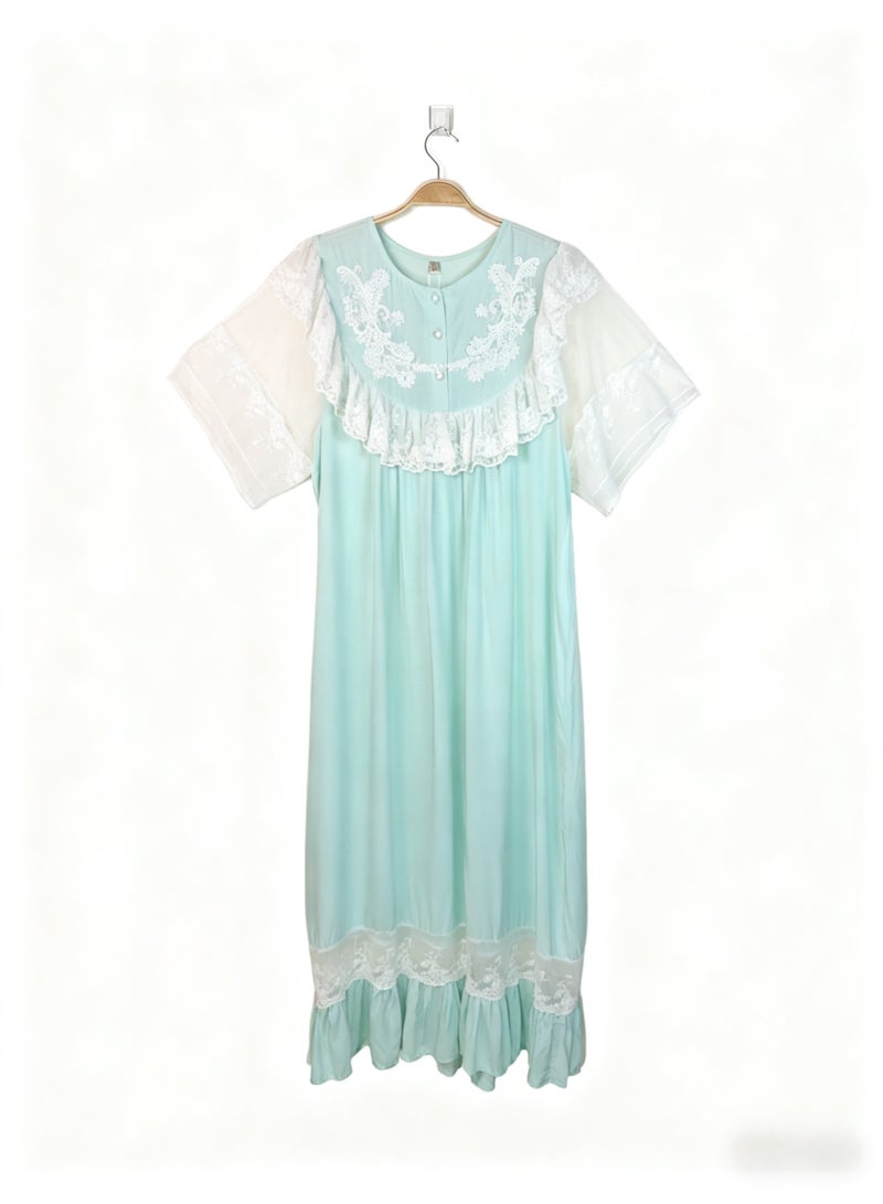 Orchid Women Lace Short-Sleeved Sleepshirt-Princess Style Home Wear - Image 2