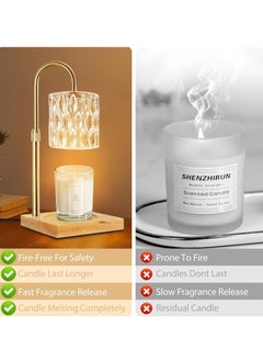 Sharpdo Bedroom Decoration Smokeless Melted Wax Lamp, Timed Dimming Can Raise and Lower Aromatherapy Lamp Table Lamp,Comes with 2 Light Bulbs  - Image 3