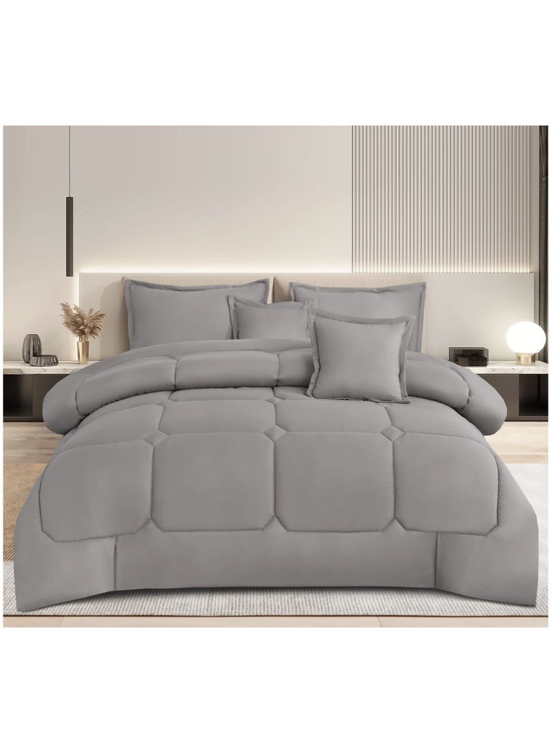 مينج لي طقم لحاف مفرش سرير ملكي نفرين مكون من 6 قطع مميزة مقاس 240 في 220 سم - Image 1