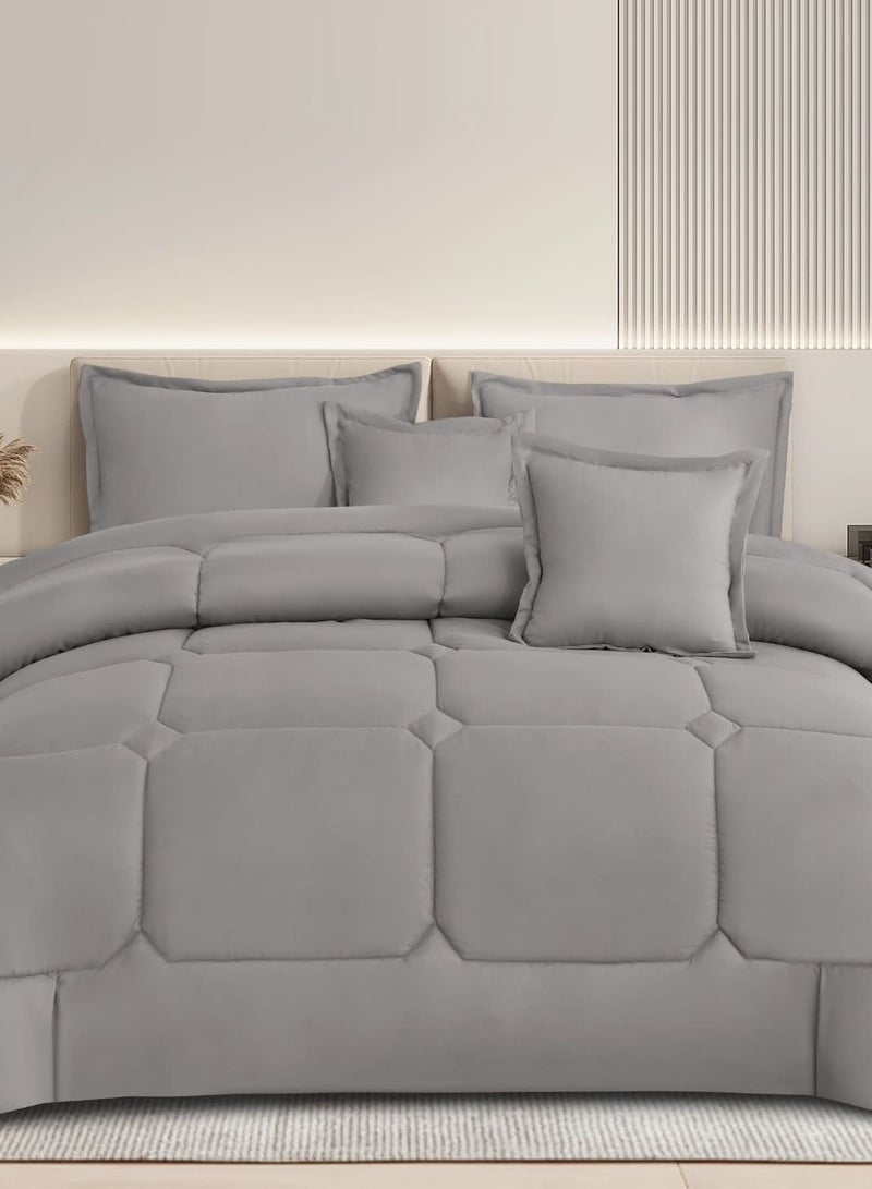 مينج لي طقم لحاف مفرش سرير ملكي نفرين مكون من 6 قطع مميزة مقاس 240 في 220 سم - Image 3