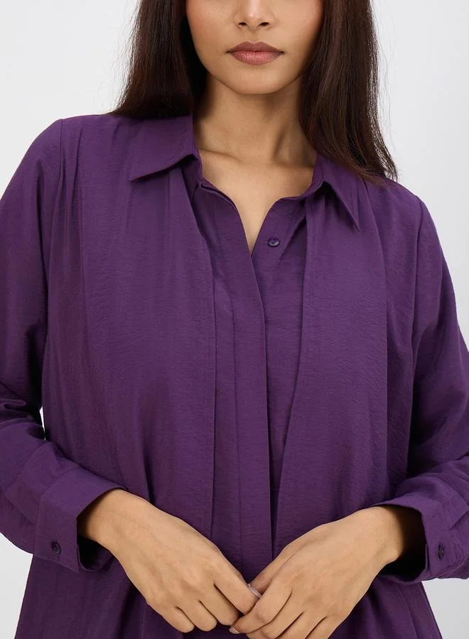Femmella  Women Purple Asymmetric Top with Trousers Co-Ords for Women | Best Price UAE