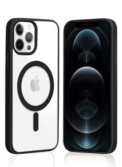 iPhone 12 Pro Max Case Clear Magsafe Slim Cover, Ultra-Thin Shockproof and Anti-Yellow Transparent Protective Cover Compatible for Apple iPhone 12 Pro Max 6.7 inch - Black