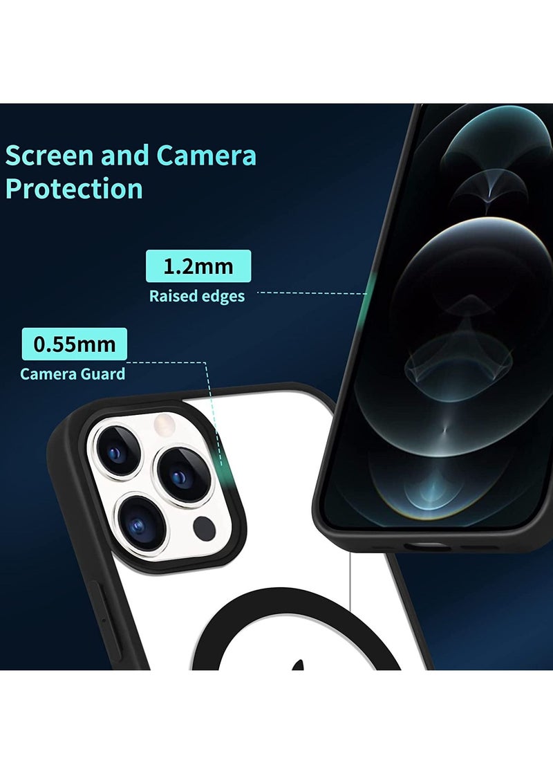 ELTRAZONE - iPhone 12 Pro Max Case Clear Magsafe Slim Cover, Ultra-Thin Shockproof and Anti-Yellow Transparent Protective Cover Compatible for Apple iPhone 12 Pro Max 6.7 inch - Black - Image 1