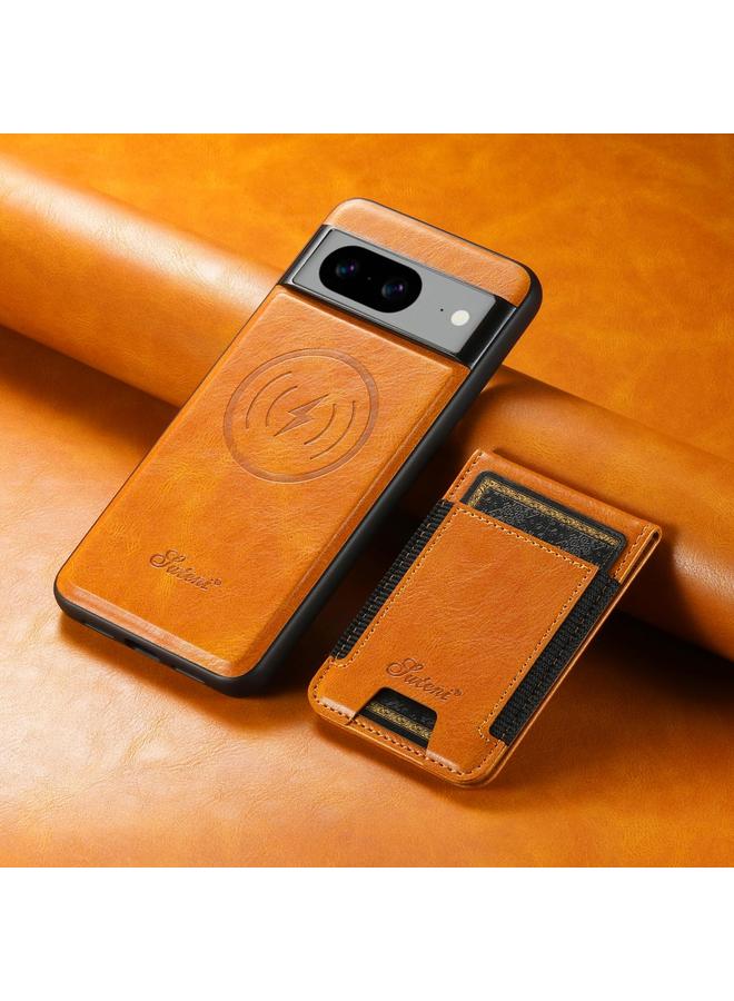 Suteni Case For Google Pixel 7a H17 Oil Eax Leather Detachable Wallet Phone Case - Image 2