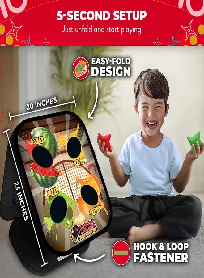 SWOOC Games - Ninja Superstar™ | 2-in-1 Corn Hole Games for Kids | 5-Second Setup | Ninja Toys for Boys | Bean Bag Toss Game for Kids | Cornhole Game Set Outdoor | Outdoor Toys | Throwing Star - Image 4
