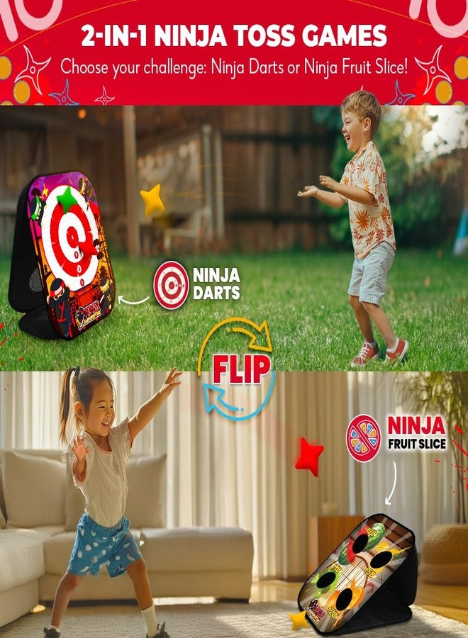 SWOOC Games - Ninja Superstar™ | 2-in-1 Corn Hole Games for Kids | 5-Second Setup | Ninja Toys for Boys | Bean Bag Toss Game for Kids | Cornhole Game Set Outdoor | Outdoor Toys | Throwing Star - Image 3