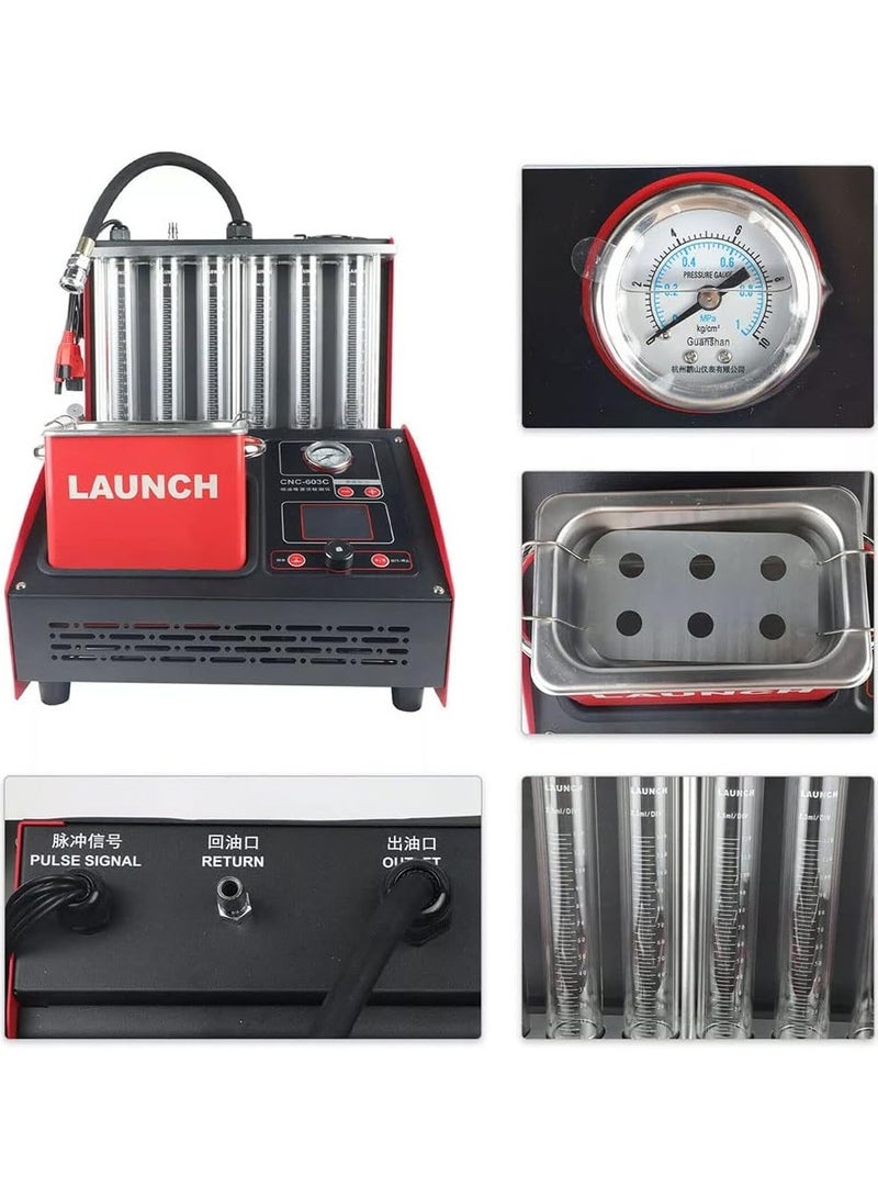Launch CNC603A Fuel Injector Cleaner and Tester Machine – Metal Body, Ultrasonic Cleaning, for Petrol Cars and Motorcycles - Image 4