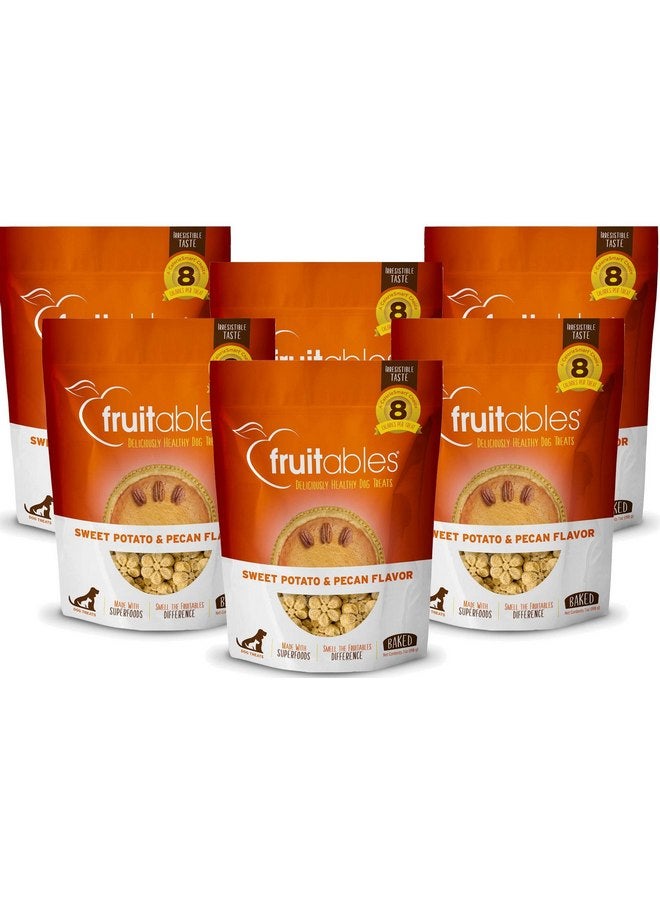 Fruitables 7 Ounce Crunchy Baked Dog Treats Sweet Potato and Pecan Flavor Pack of 6 - Image 1