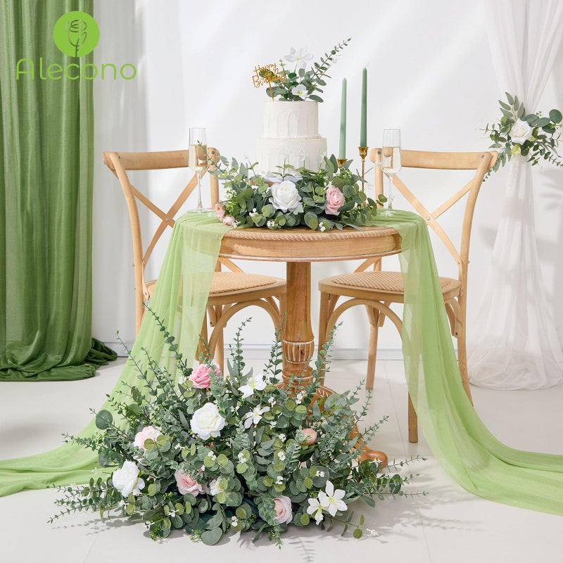 Alecono 100pcs 4 Kinds Artificial Eucalyptus Stems Bulk, Fake Plants Leaves Bundle, Mixed Greenery Stems for Wedding Party Decor Vase Floral Arrangement - Image 4