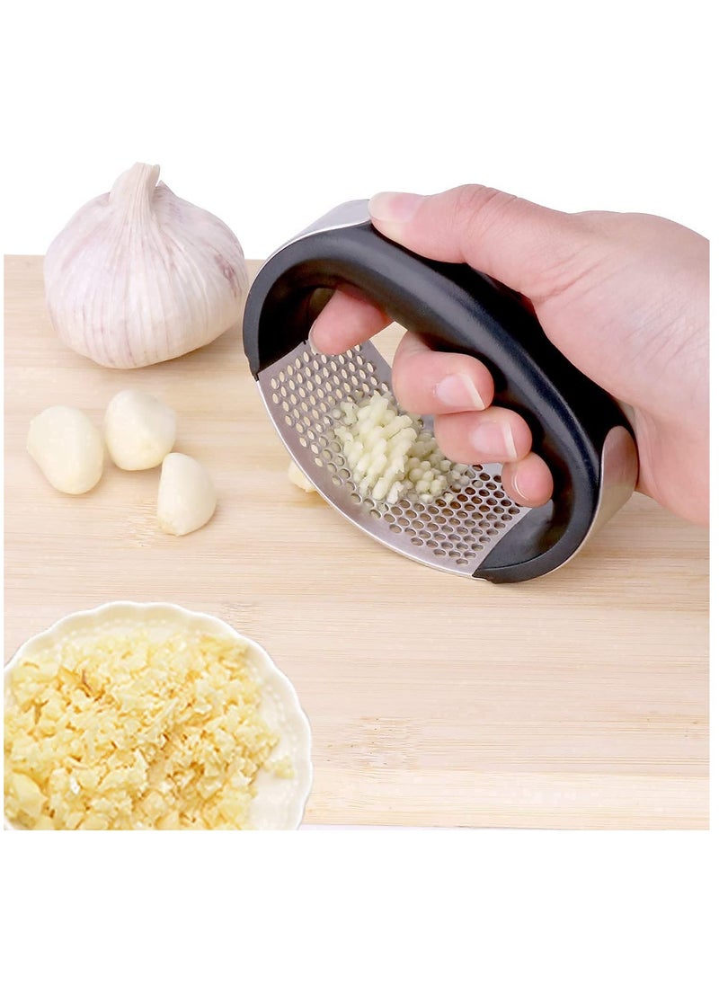 Generic - Multipurpose Garlic Presser Stainless Steel Quick Handy Professional Ginger Garlic Paste Maker Crusher Kitchen Tool - Image 1