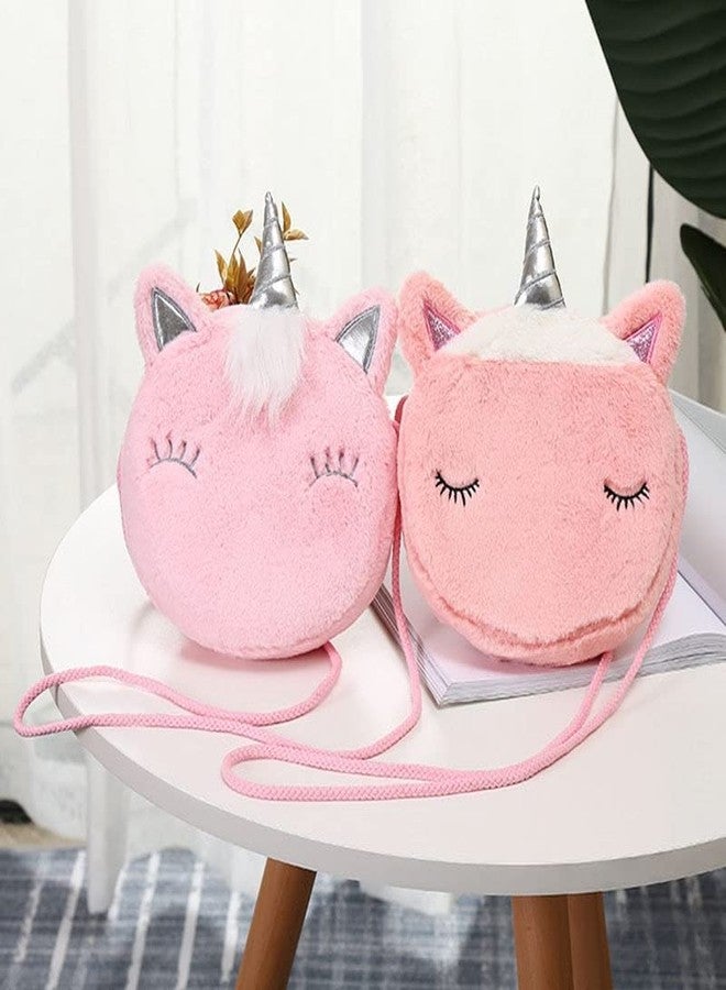 ADSON Soft Unicorn plush shoulder bag child plush coin purse little girl shoulder cross body sling bag(Multi Colour) - Image 2