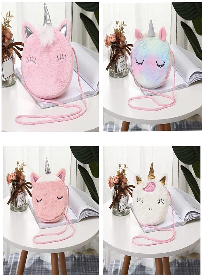 ADSON Soft Unicorn plush shoulder bag child plush coin purse little girl shoulder cross body sling bag(Multi Colour) - Image 4