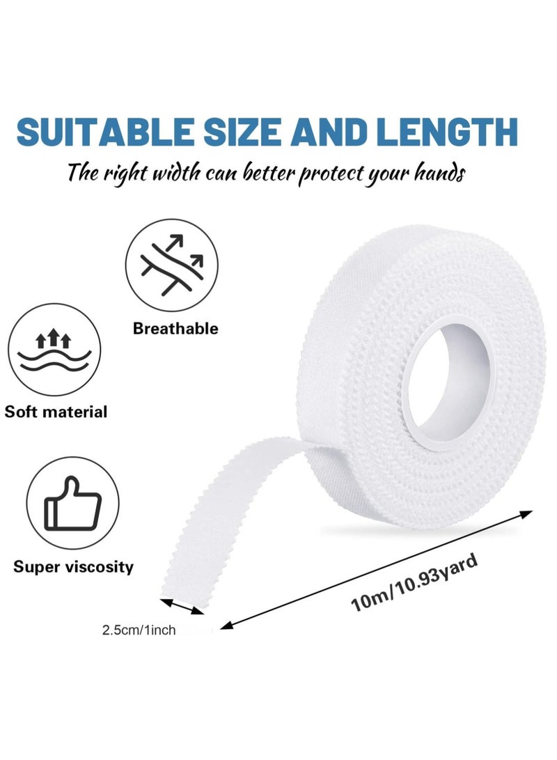 HW Athletic Sports Tape, 3 Rolls Zinc Oxide Tape, 10m x 2.5cm Cohesive Bandage Flexible Breathable Wrist Finger Tape Easy Tear Athletic Sports Tape for Sports Ankle（White） - Image 3