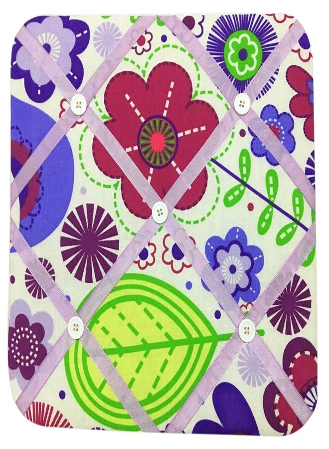 Bacati Botanical Girls Fabric Memo Photo Bulletin Board, Purple - Image 1