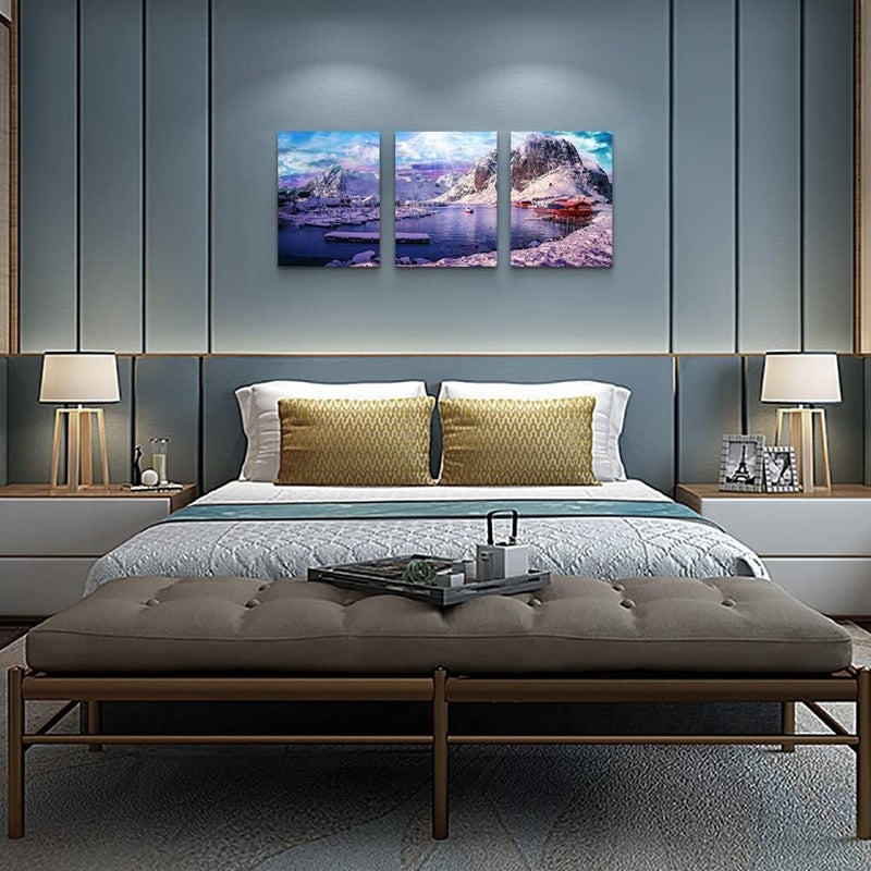 BPA Snow Mountain Canvas Wall Art - 3 Piece Set - Image 4