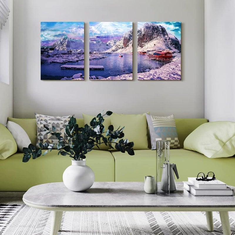 BPA Snow Mountain Canvas Wall Art - 3 Piece Set - Image 2