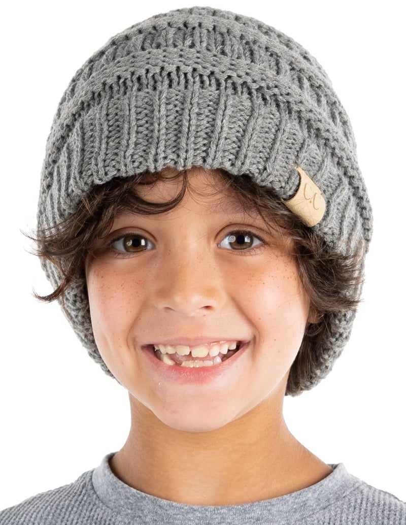 Funky Junque Kids Large Beanie - Heather Grey - Image 1