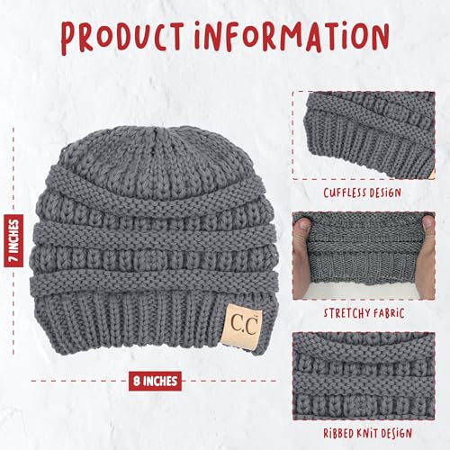Funky Junque Kids Large Beanie - Heather Grey - Image 4