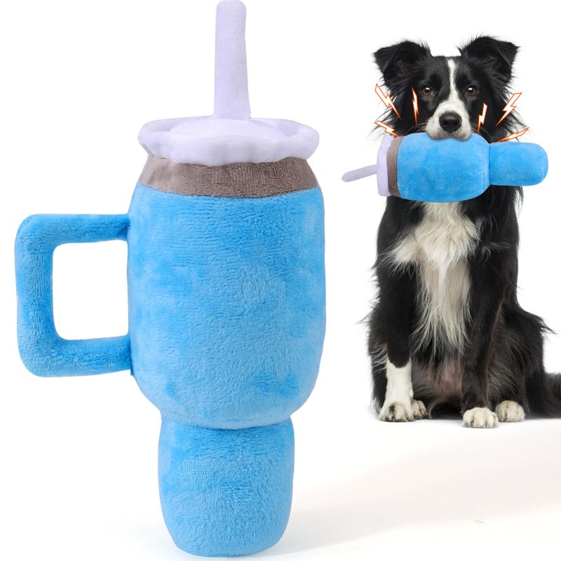 Mity Rain Funny Tumbler with Handle Cup, Interactive Squeaky Dog Toys for Small/Medium/Large Dogs (1 Pink) - Image 1
