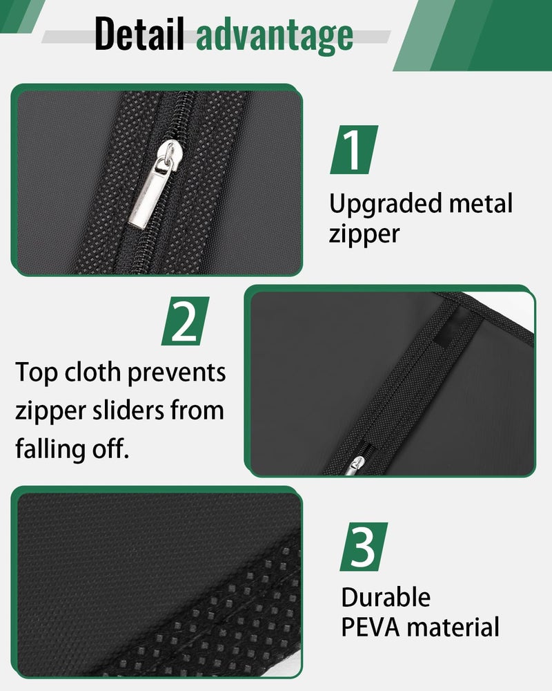 Lzerking Garment Bags for Hanging Clothes 8 packs Washable Black Suit Bags for Closet Storage and Travel with Clear Window (43 inches) - Image 4