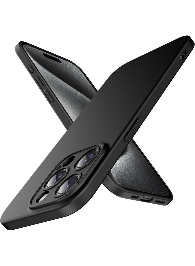 جي تيك جراب نحيف لهاتف Iphone 15 Pro Max مقاس 6.7 بوصة مع حماية كاملة لعدسة الكاميرا، جراب هاتف واقٍ خفيف الوزن للغاية بلمسة نهائية غير لامعة بسيط من التيتانيوم الأسود - Image 1