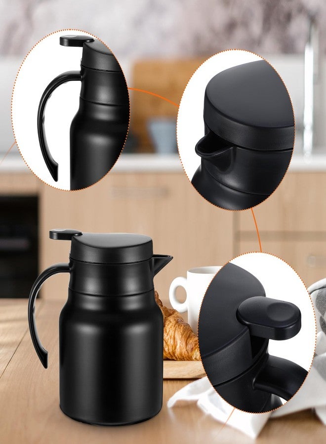 Kifmurase 2 Pcs 27Oz Thermal Coffee Carafe, Double Wall Stainless Steel Insulated Tea Pots for Coffee Creamer Milk Beverage, Thermal Party Drink Dispenser, Water Carafe Container with Press Button - Image 3