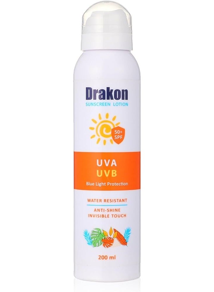 Drakon Sunscreen Lotion Spray With SPF50 200Ml