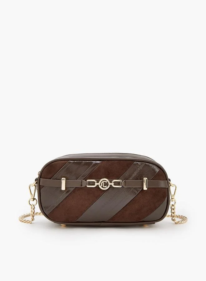 Le Confort Striped Crossbody Bag With Zip Closure