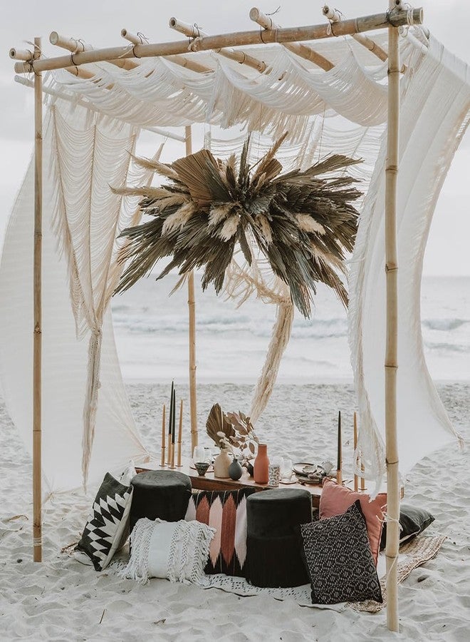 Flber ستارة مكرمية من الألياف، فاصلة للغرفة، ستارة مدخل، ستارة بوهيمية، ديكور جداري للباب والنافذة، فن الخيوط، حرفة يدوية، غرفة نوم، خلفية زفاف، ديكور لوح رأس السرير، 41 بوصة عرض × 75 بوصة طول - Image 4