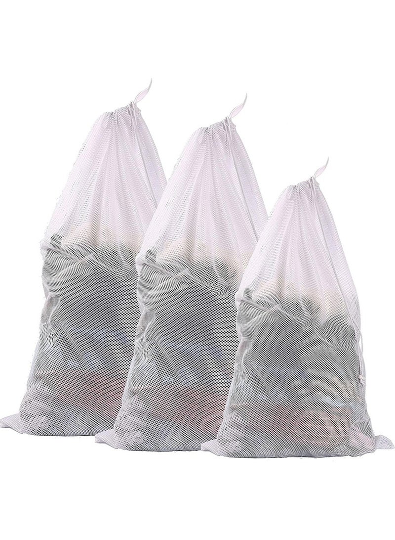 يالونج 3 دائم كيس الغسيل الخلوية شبكة قوية ، 2 كبيرة وكبيرة الحجم ، مع سحب الحبل الختم ، ومناسبة للجامعة ، عنبر وسكان الشقة - Image 1