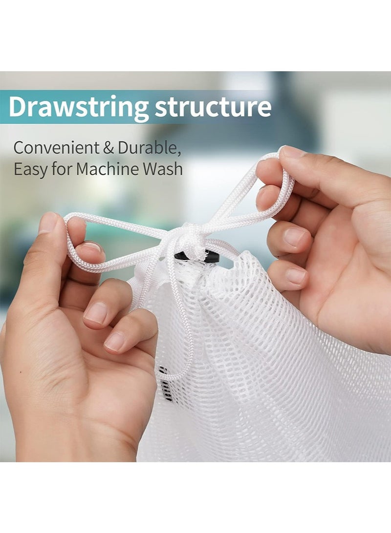 يالونج 3 دائم كيس الغسيل الخلوية شبكة قوية ، 2 كبيرة وكبيرة الحجم ، مع سحب الحبل الختم ، ومناسبة للجامعة ، عنبر وسكان الشقة - Image 2