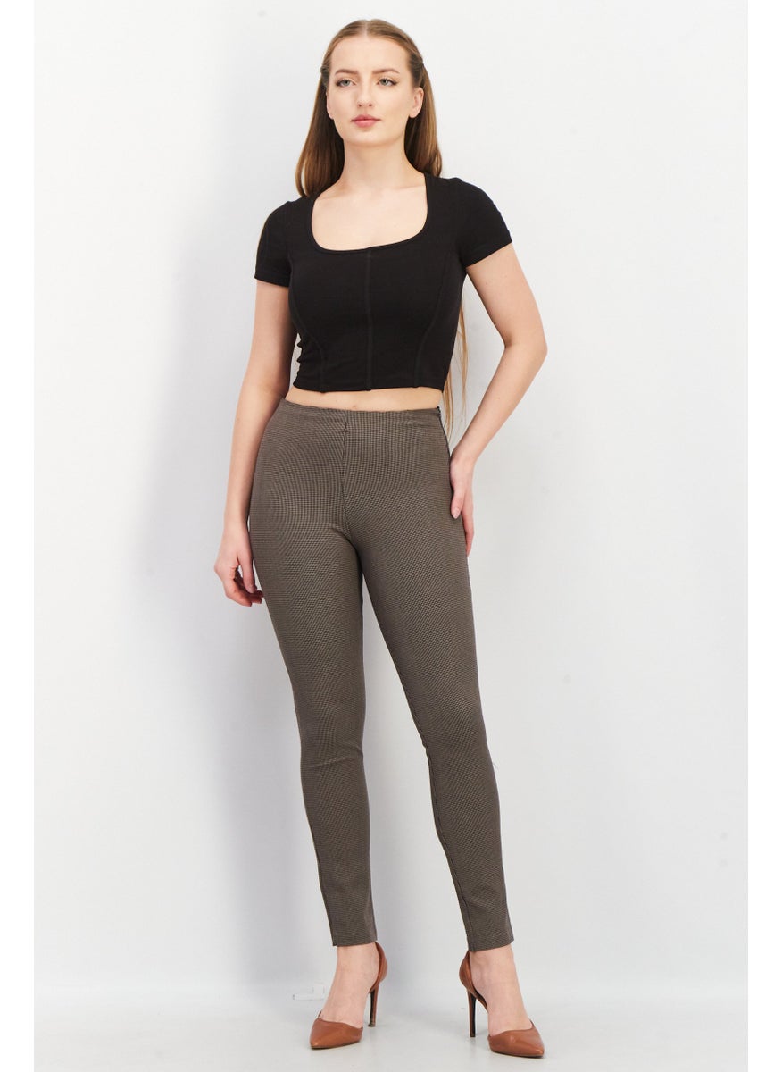 French Connection Women Regular Fit Textured Pull On Pants, Black  - Image 3