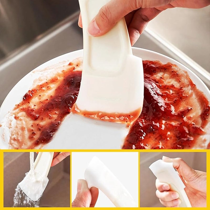 Fauppt Kitchen Silicone Spatula Silicone Spatula for Cooking, 2025 Scraper Spoon Food Scraper Set, Scratch Resistant Heat Resistant Rubber Scraper for Home Use (2pc) - Image 4