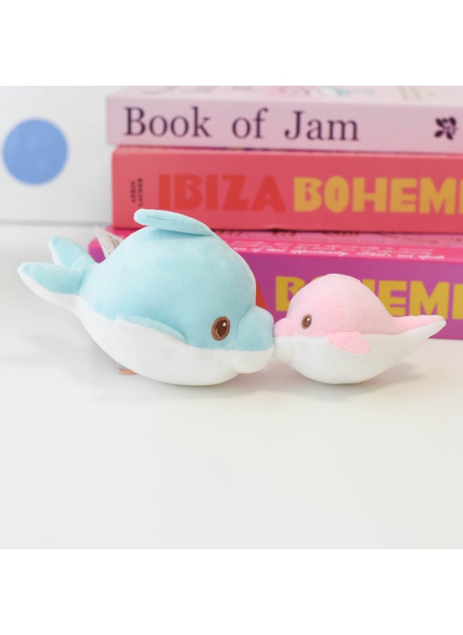 Generic - Genuine Marine Animal Parent-Child Kiss Pull Vibration Plush Doll Cute Clown Fish Shark Dolphin Doll-Specifications:Authentic Authorization - Vibration And Rebound When Pulled Open-Color:Tiger Whale Kiss Doll (black) - Image 1