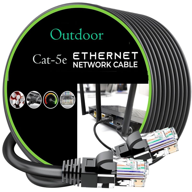 Sadow outdoor RJ45 Ethernet Internet Cable 1024 MBPS/1 Gigabit Cat5e Faster Than Cat5 Internet Network Rj45 LAN Cable Patch Cord Computer Connector Cable for Desktop/Laptop/Routers (10m) (25) - Image 1