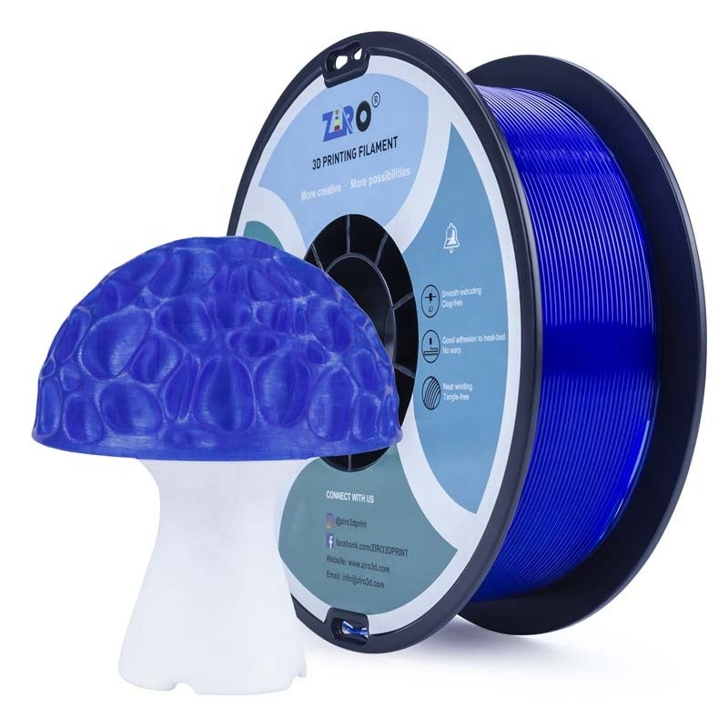 ZIRO BLUE Translucent PLA Filament 1.75mm 1kg/2.2lb Spool, Translucent - Image 1