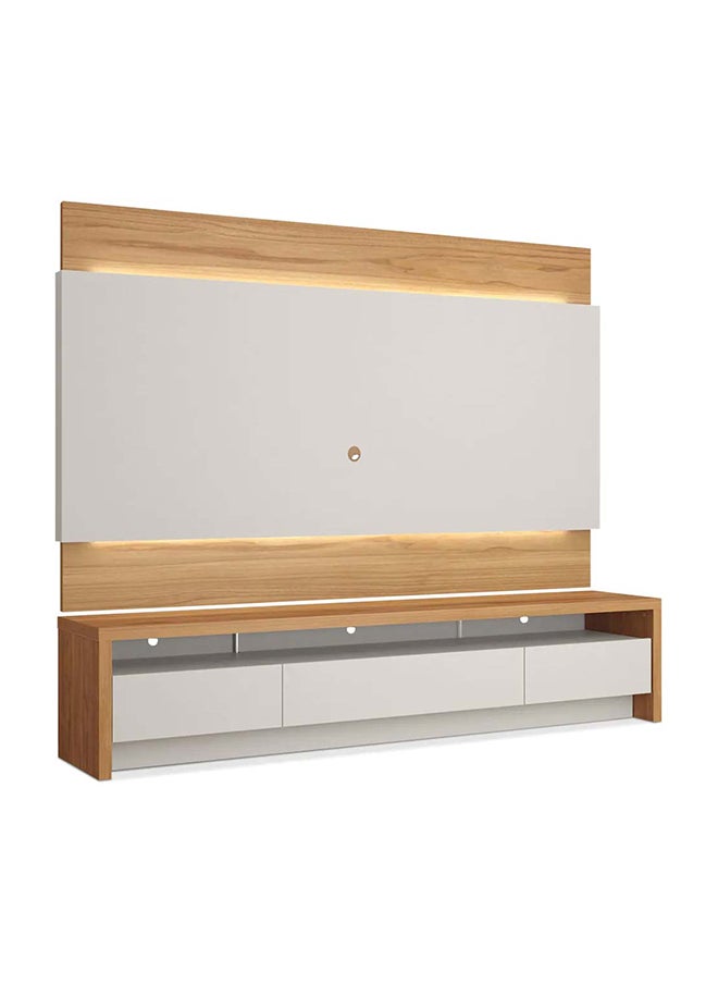 AtoZ Furniture Sylvan TV Panel and TV Stand in Oak and White Color 