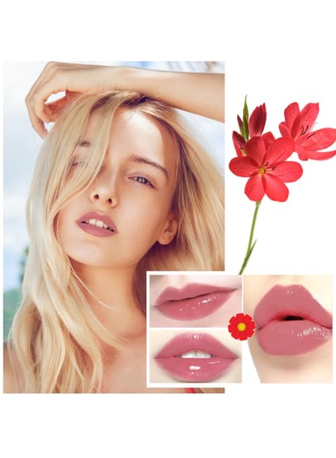 BKPPLZP 1 Pack Crystal Flower Jelly LipstickMagic Color Changing LipstickPH Clear Temperature Color Changing Lip GlossLip BalmLong Lasting Nourishing Moisturizing Lip Stick Set 03 - Image 3
